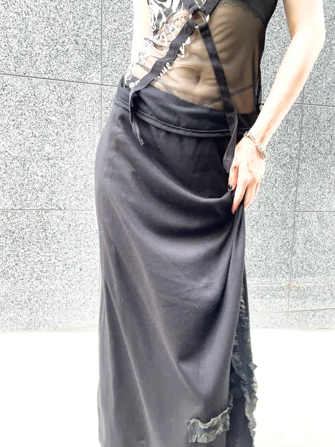 tomb frill cross long skirt 상품이미지8