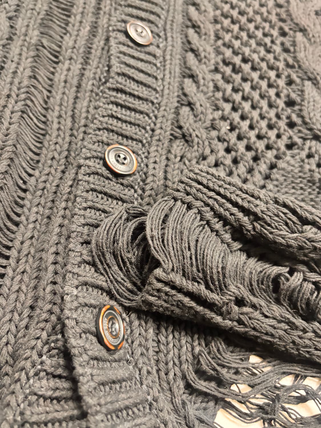 ADSB 앤더슨벨 소바쥬 코튼 가디건 블랙 상품이미지8