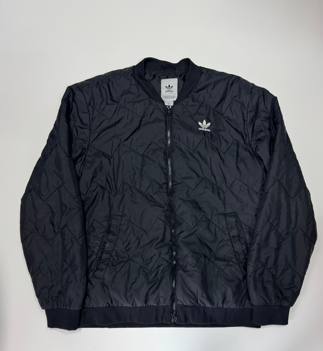 아디다스 오리지널 블랙 퀄팅 점퍼 자켓 XL~2XL 상품이미지1