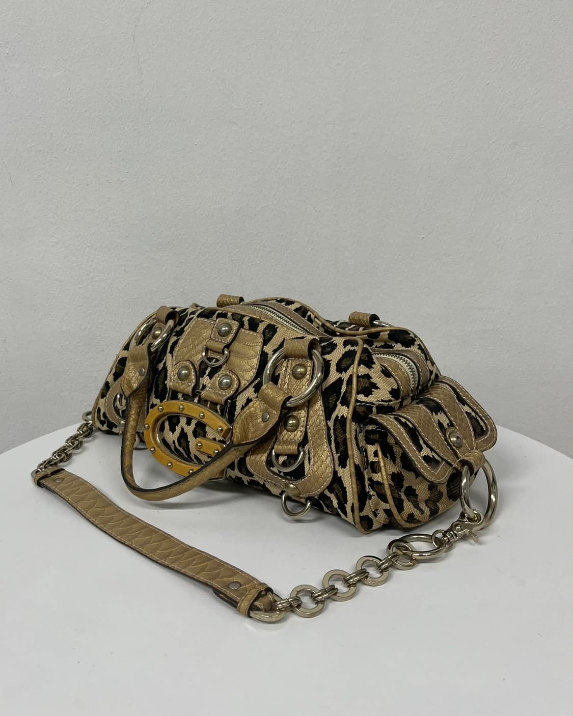 게스 빈티지 레오파드 G버클 체인 토트백 숄더백 상품이미지2