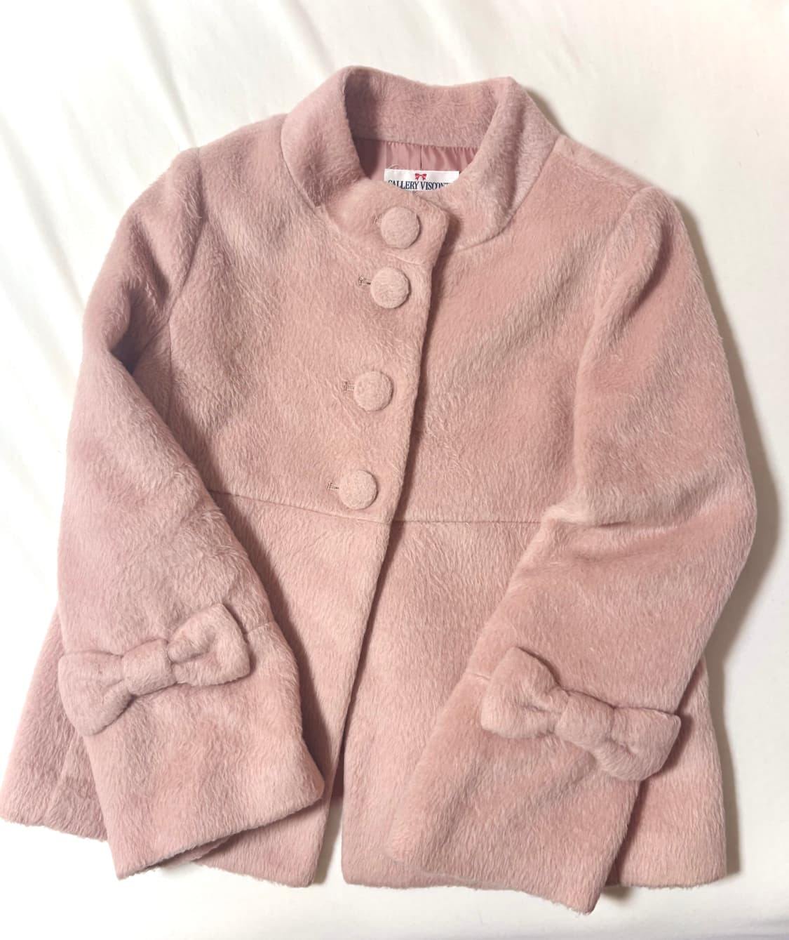 일브 메조피아노깔 갤러리비스콘티 리본 숏코트 자켓 라떼갸루 상품이미지1