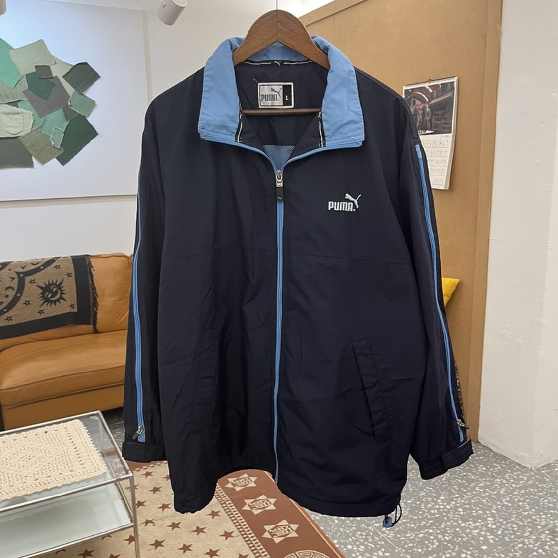 푸마 올드스쿨 레트로 빈티지 오버핏 바람막이 자켓 L C10395 상품이미지3