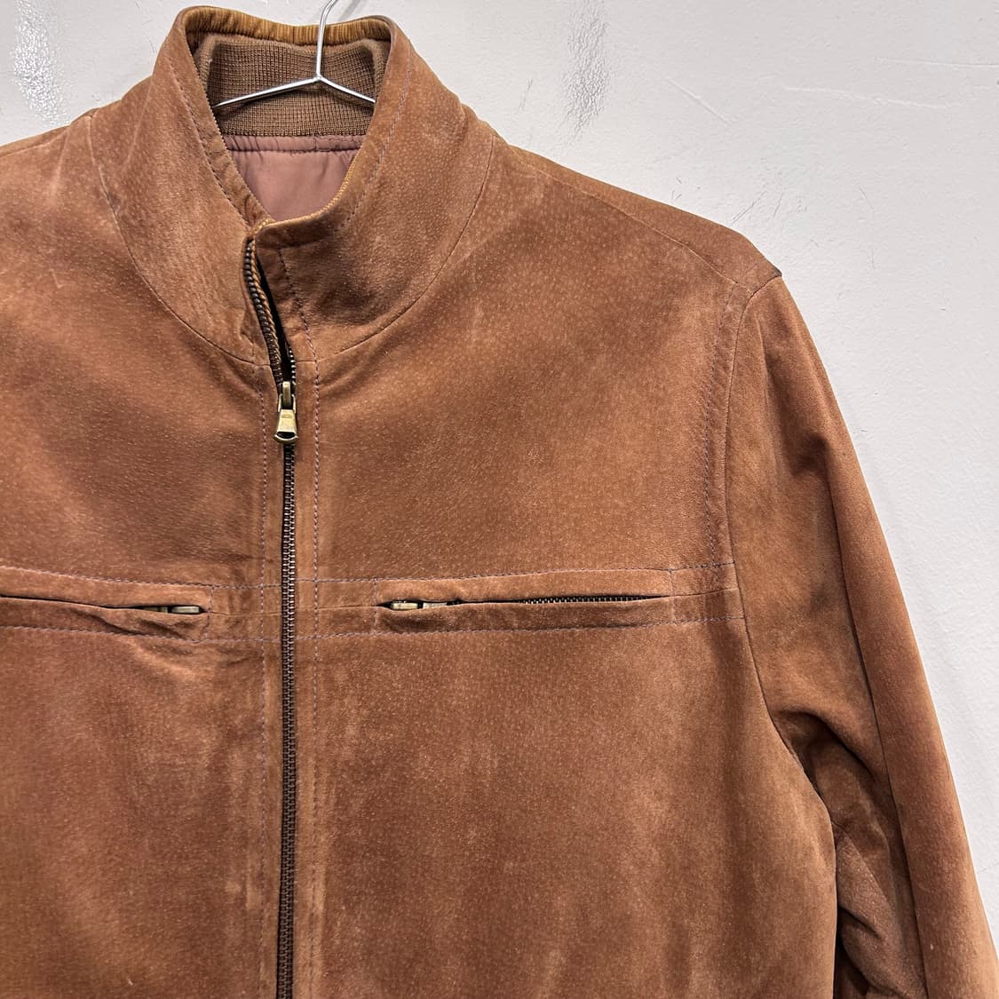 NASIGN 탈착 퀼팅베스트 차이나카라 스웨이드 자켓 상품이미지1