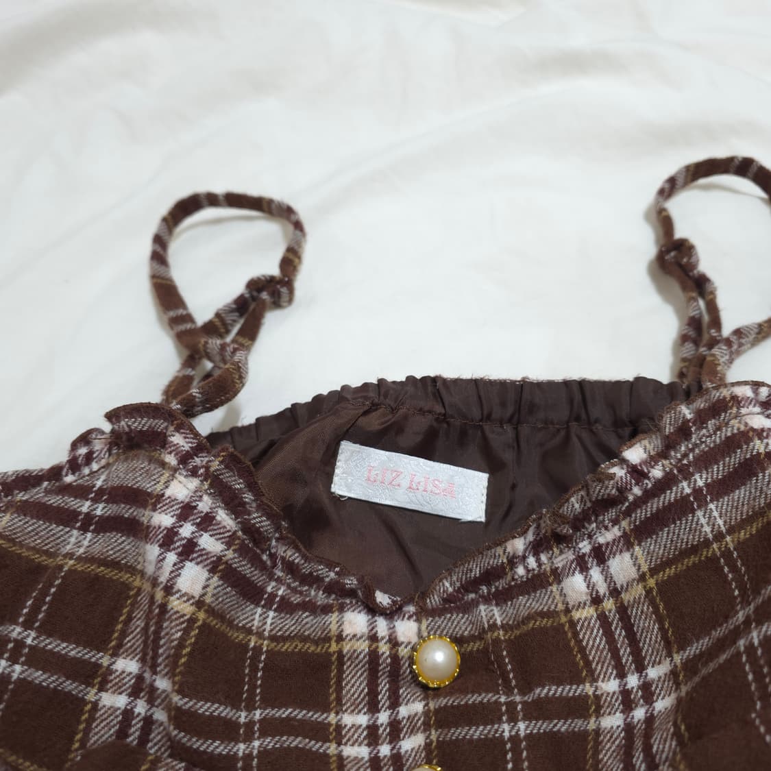 리즈리사 초코 라떼 체크 갸루 리본 원피스 로걀 트랄라라 상품이미지6