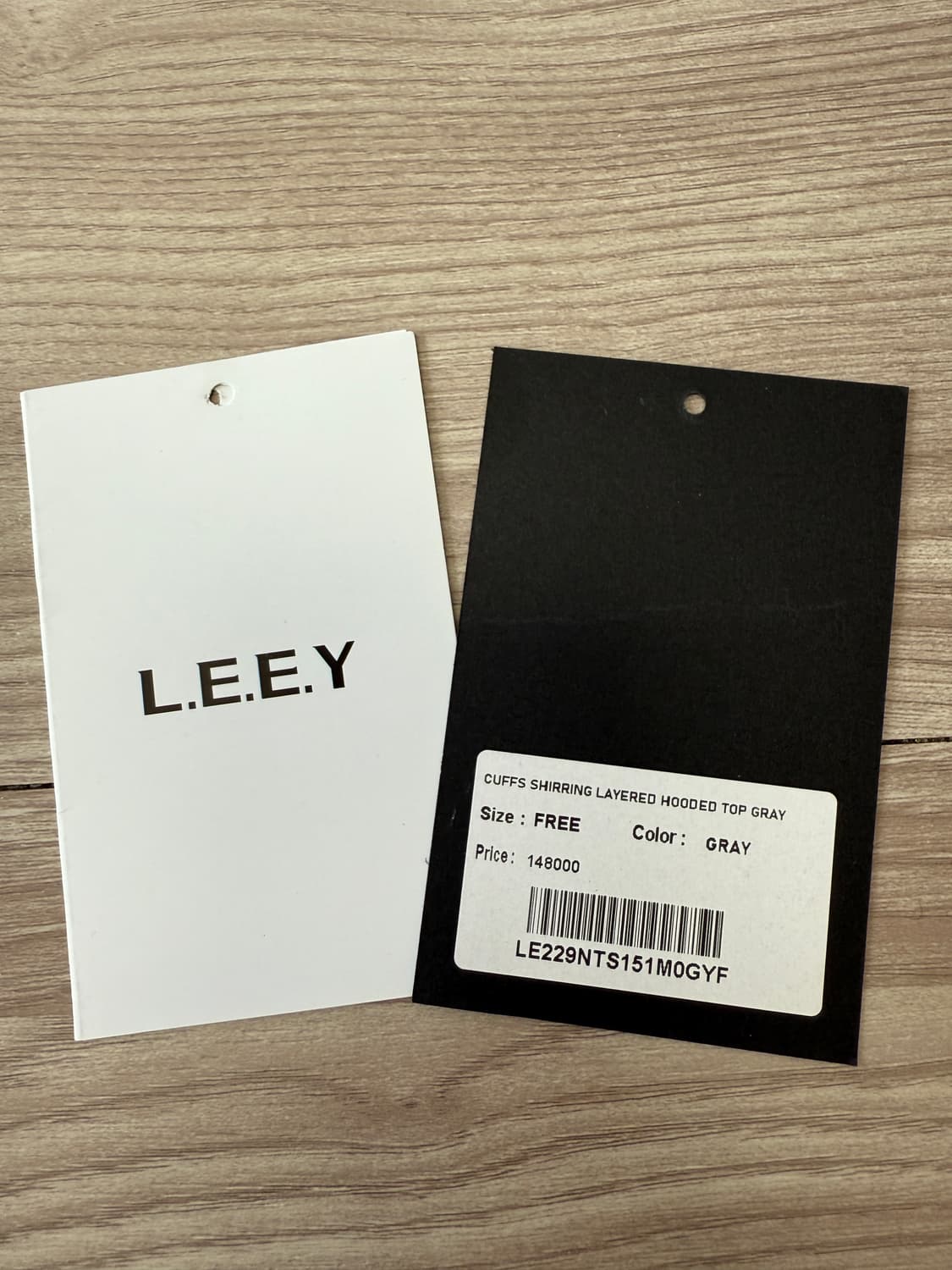 엘이이와이 커프스 셔링 레이어드 후디드 탑 그레이 상품이미지7