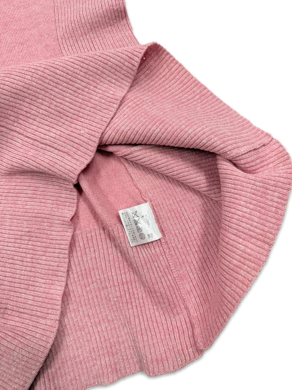 빈티지 핑크 레이어드 캡소매 반팔 니트 상품이미지4