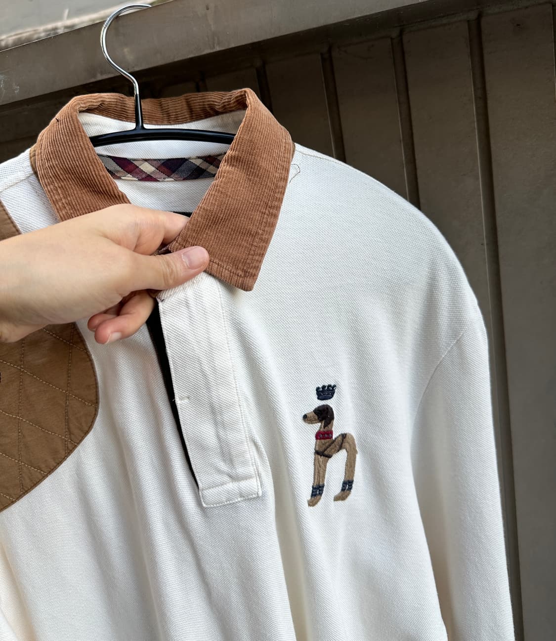 Hazzys logo corduroy  pk sleeve ivory  상품이미지5