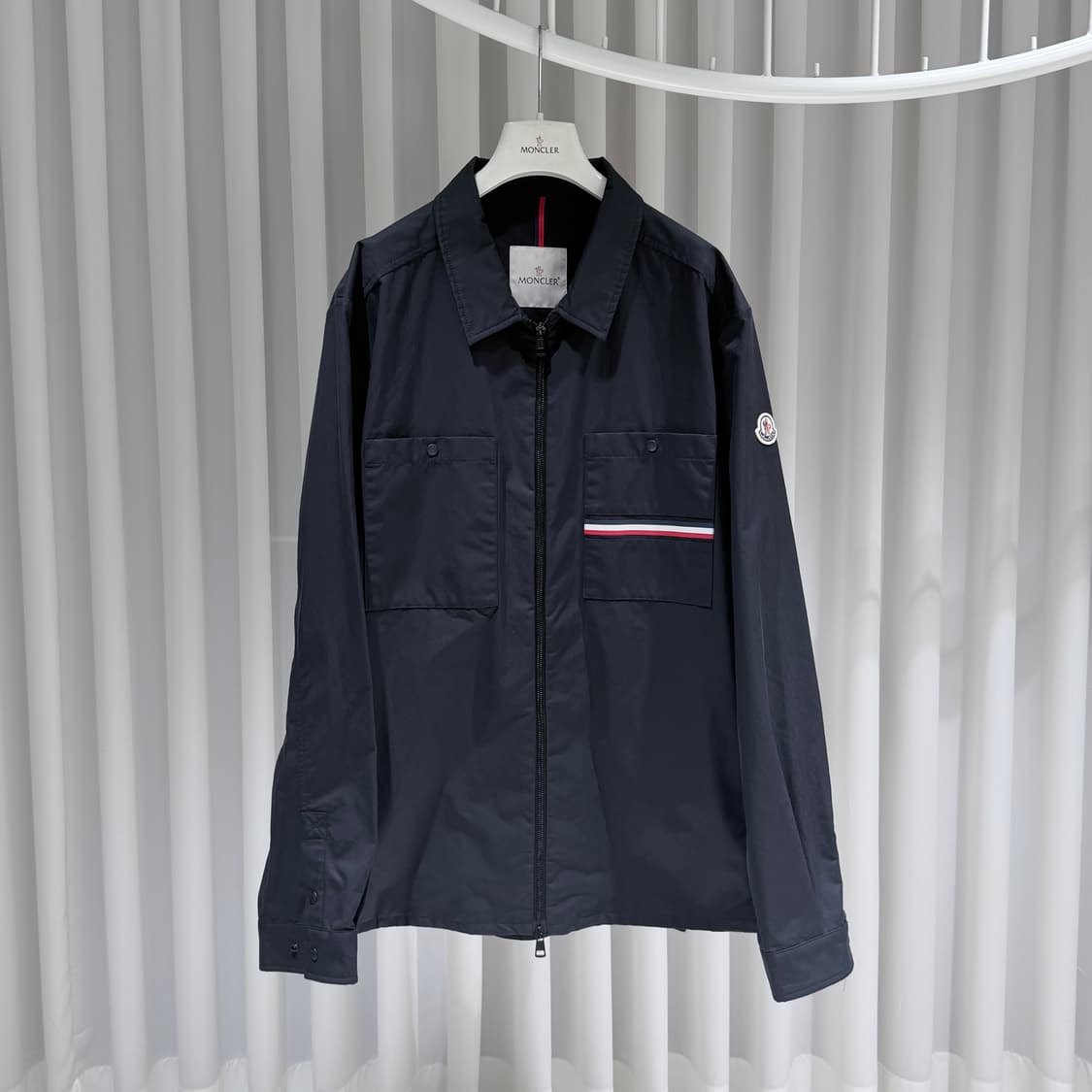 (A+/7) / 몽클레어 트라이컬러 악센트 오버셔츠 네이비 상품이미지1