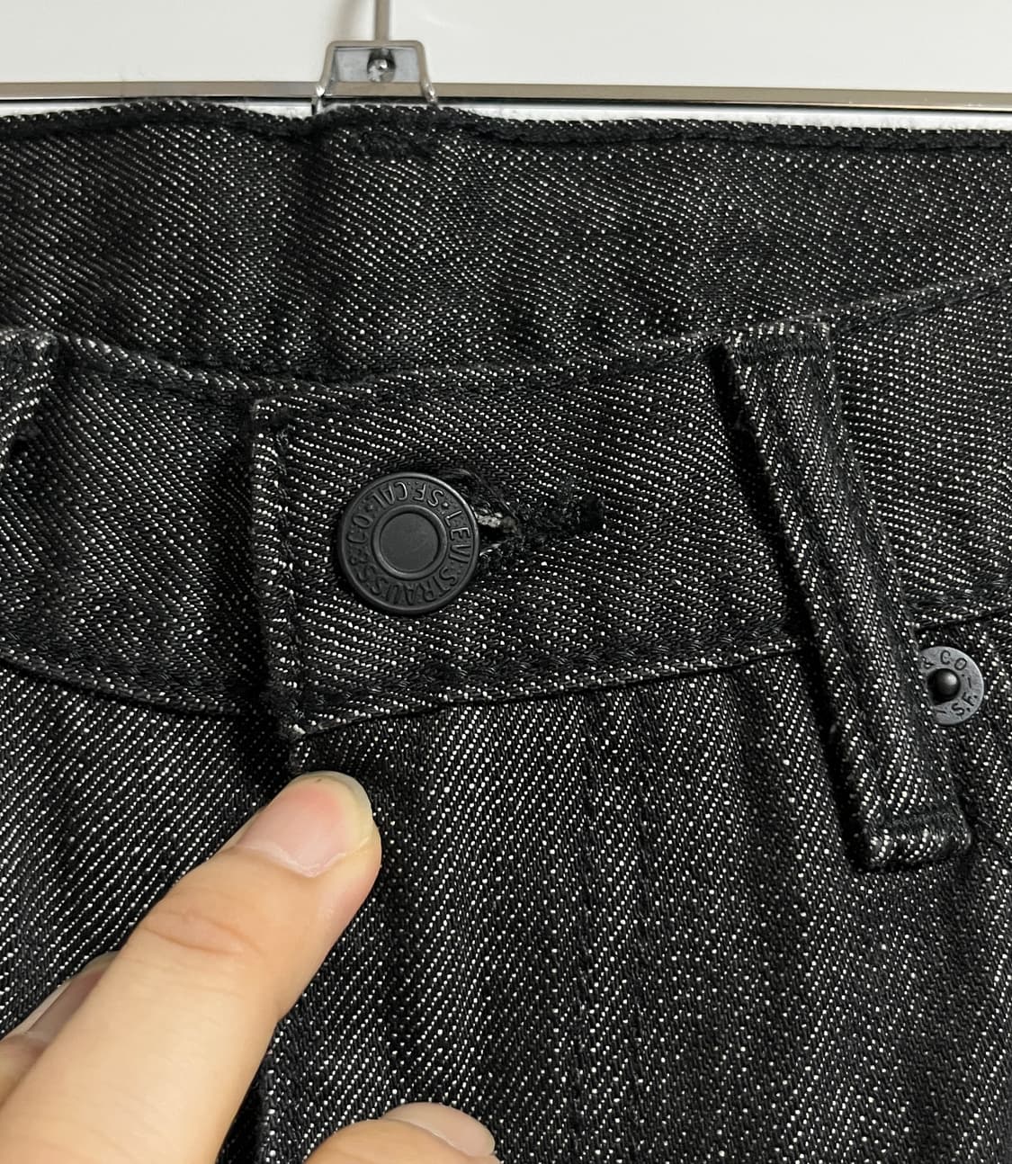 리바이스 505 흑청 레귤러핏 셀비지 데님 팬츠 청바지 34 상품이미지5