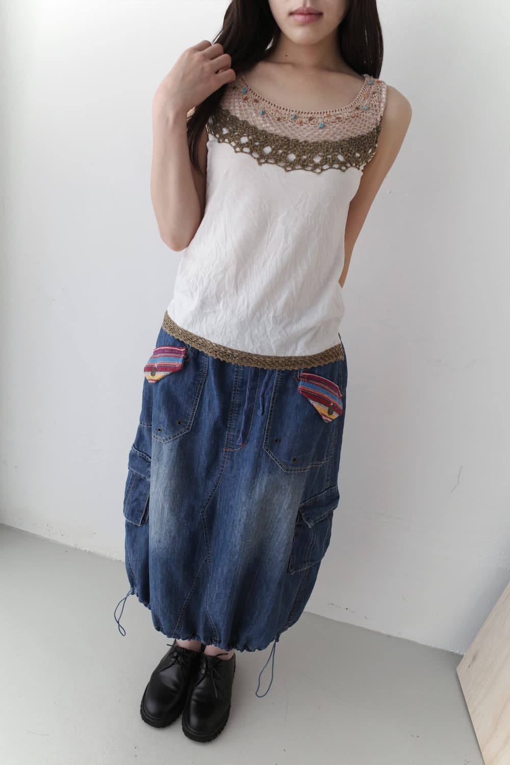 patch balloon denim skirt 상품이미지5