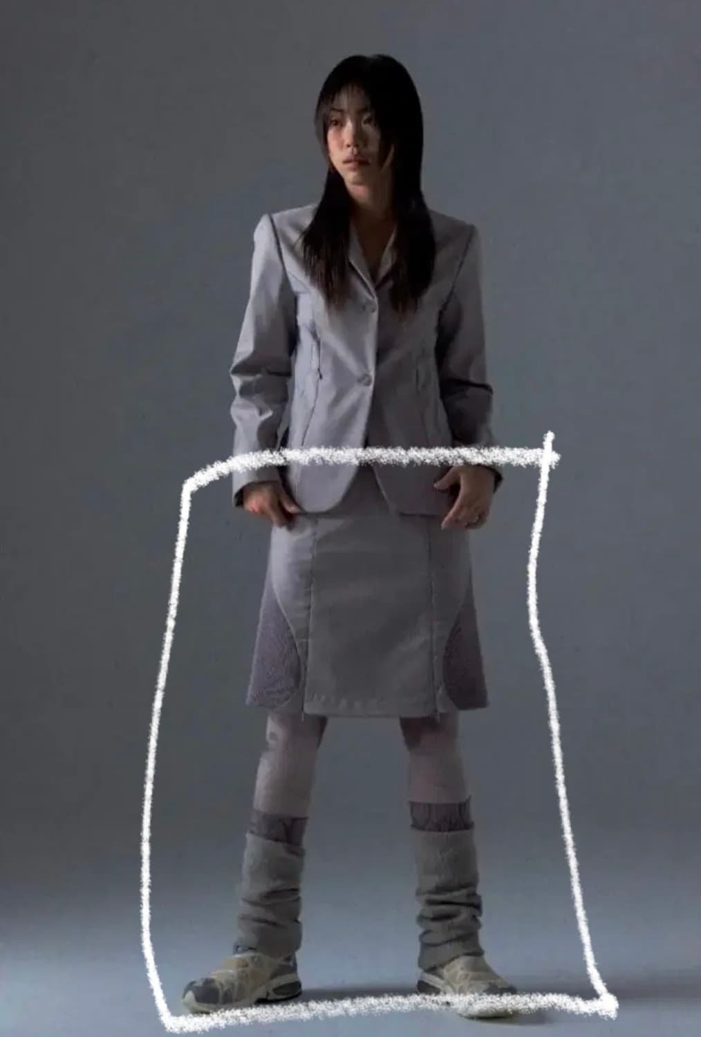 OJOS 레그워머 미디스커트 상품이미지1