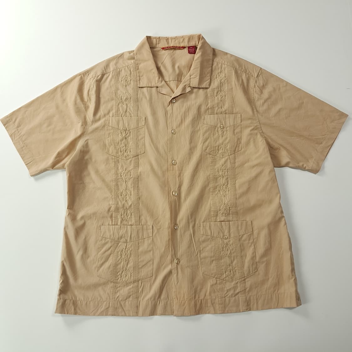 CK188 2XL 하바네라 00s 베이지 4포켓 과야베라 반팔 셔츠 남 상품이미지1