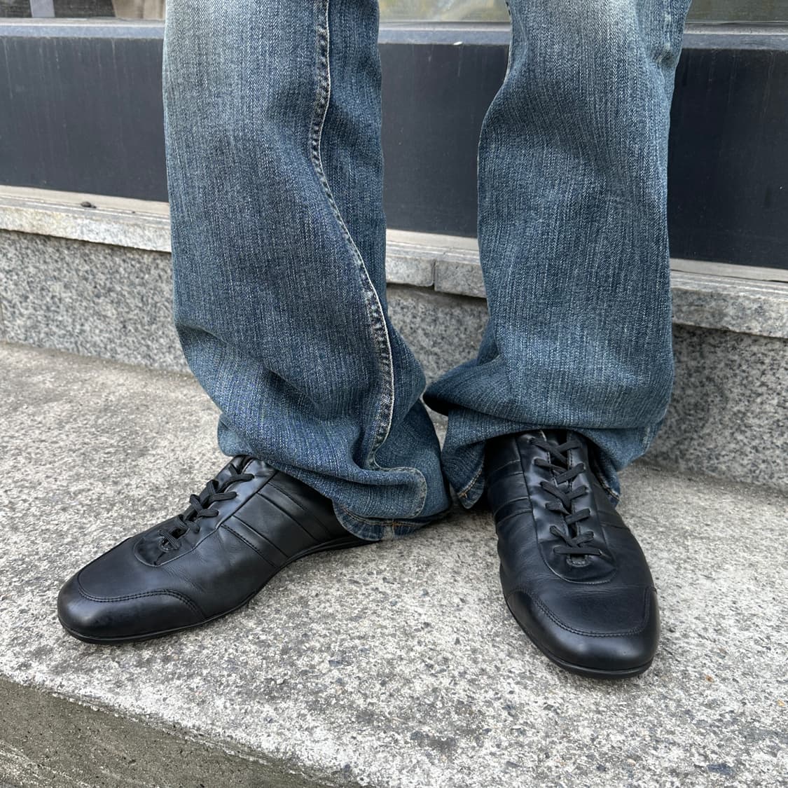 00s 레어 빈티지 프라다 스포츠 가죽 스니커즈 상품이미지8