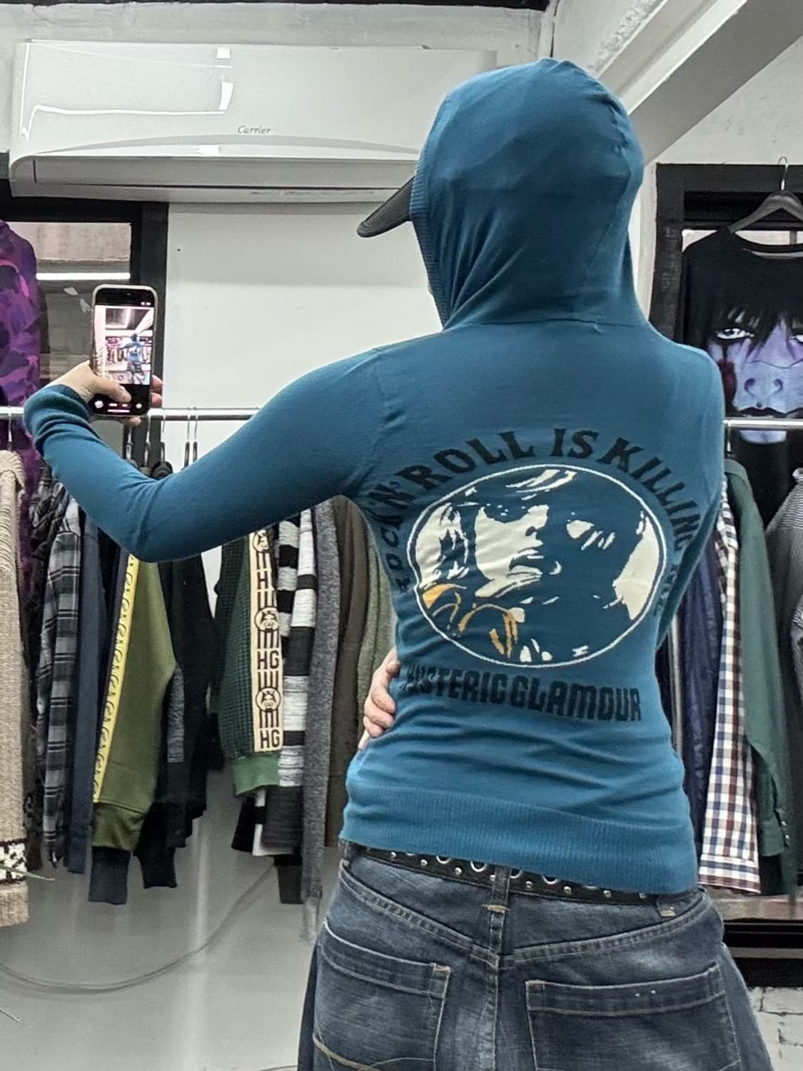 히스테릭 글래머 히스걸 니트 후드집업 상품이미지5