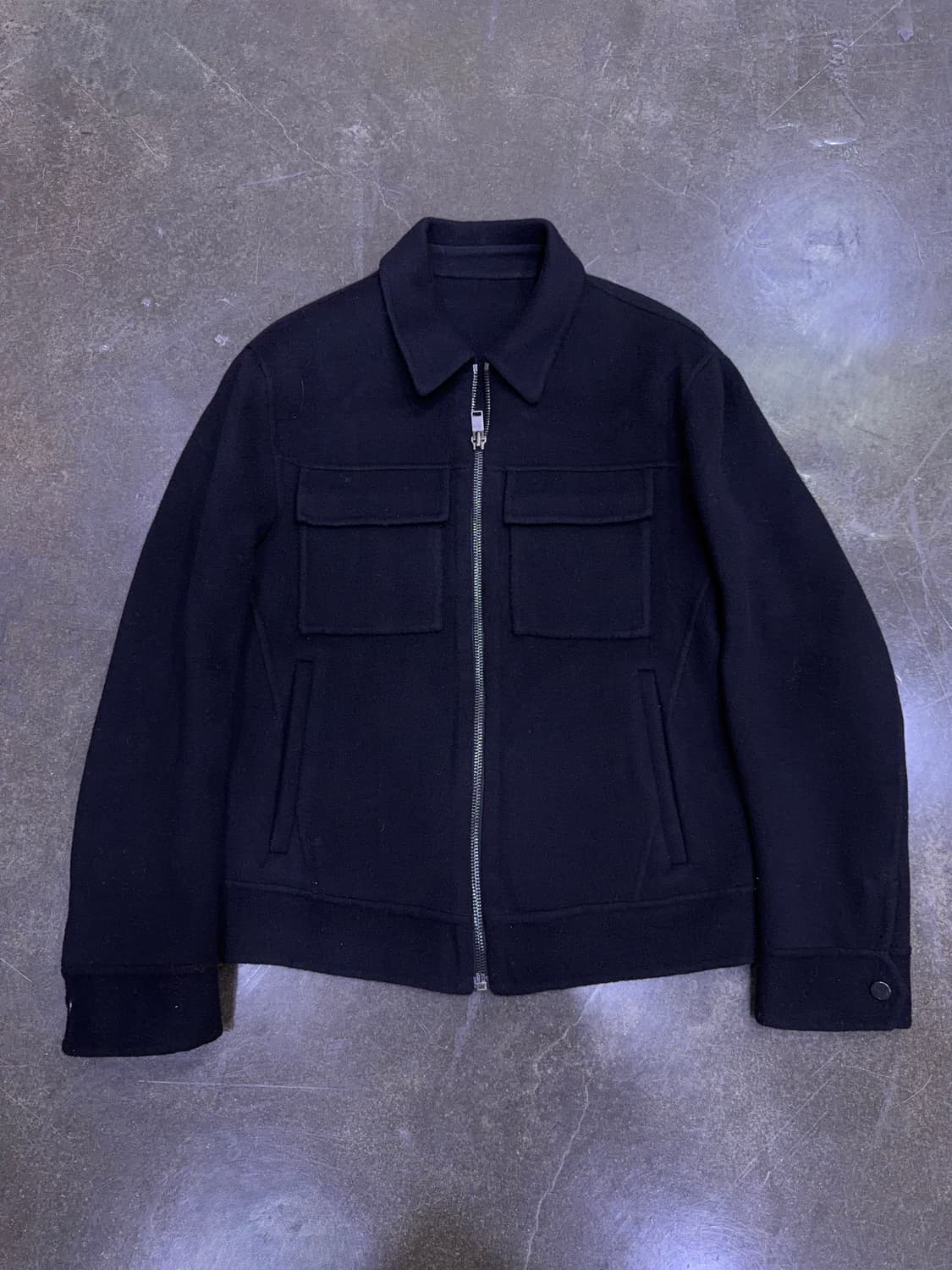 시스템옴므 캐시미어 울 블렌디드 포켓 블루종 자켓 블랙 95 상품이미지1