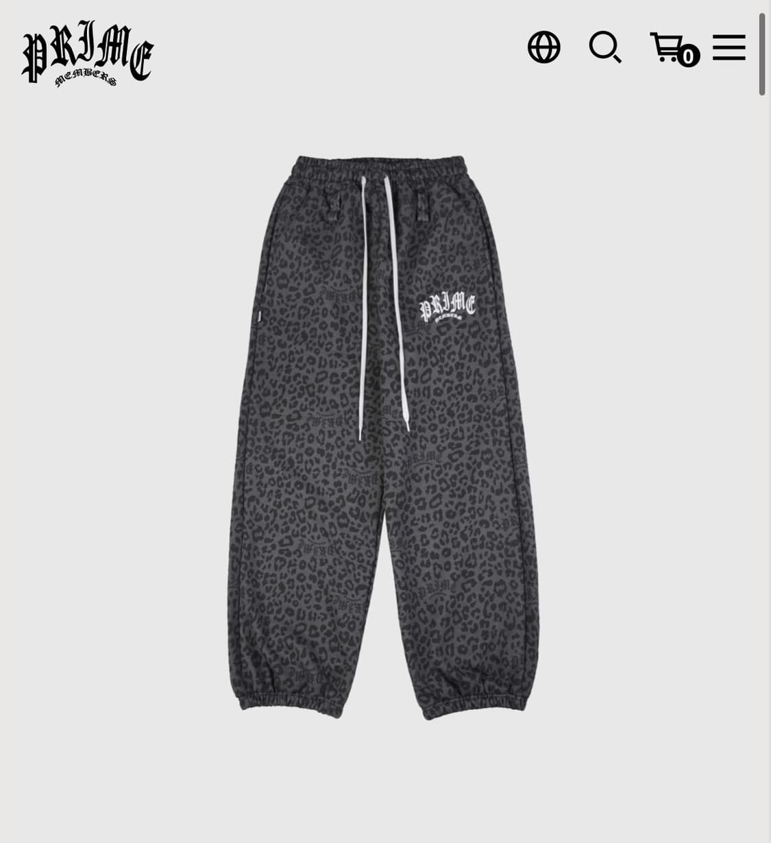 프라임멤버스 레오파드 와이드 조거 블랙 안유진 바지 상품이미지1