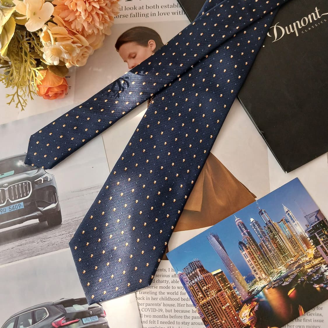 듀퐁 실크 네이비 마이크로 도트 넥타이 8.5cm A등급 A19074
 상품이미지3