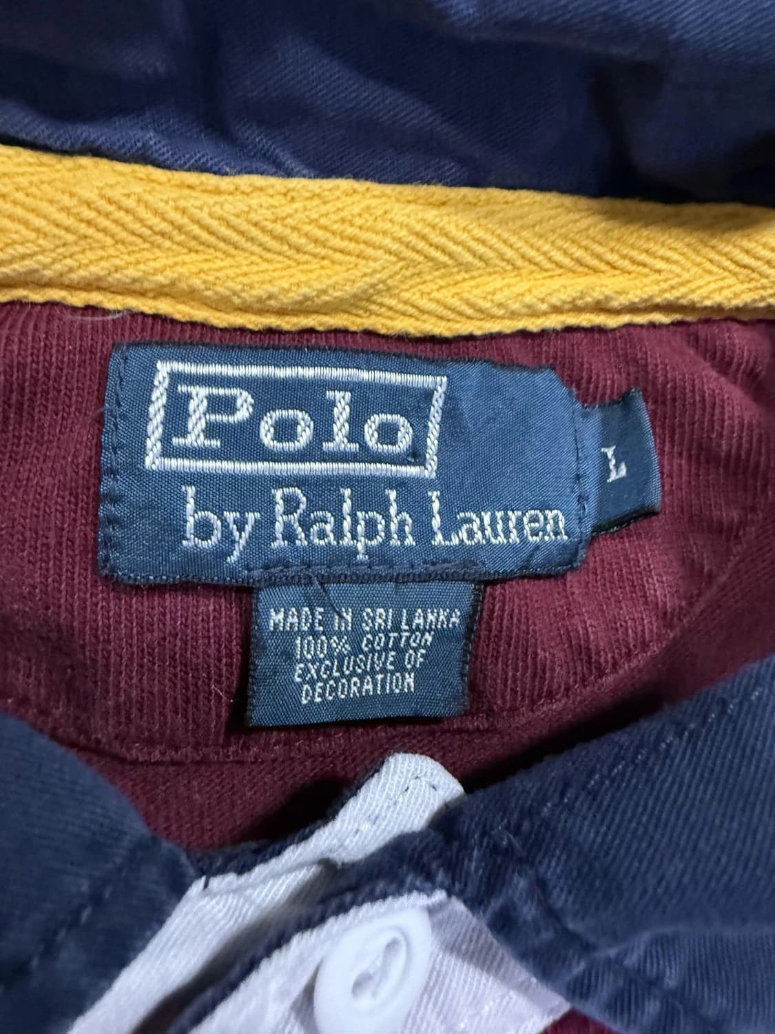 폴로 랄프로렌 빅포니 엘보 패치 럭비 셔츠 버건디 상품이미지3