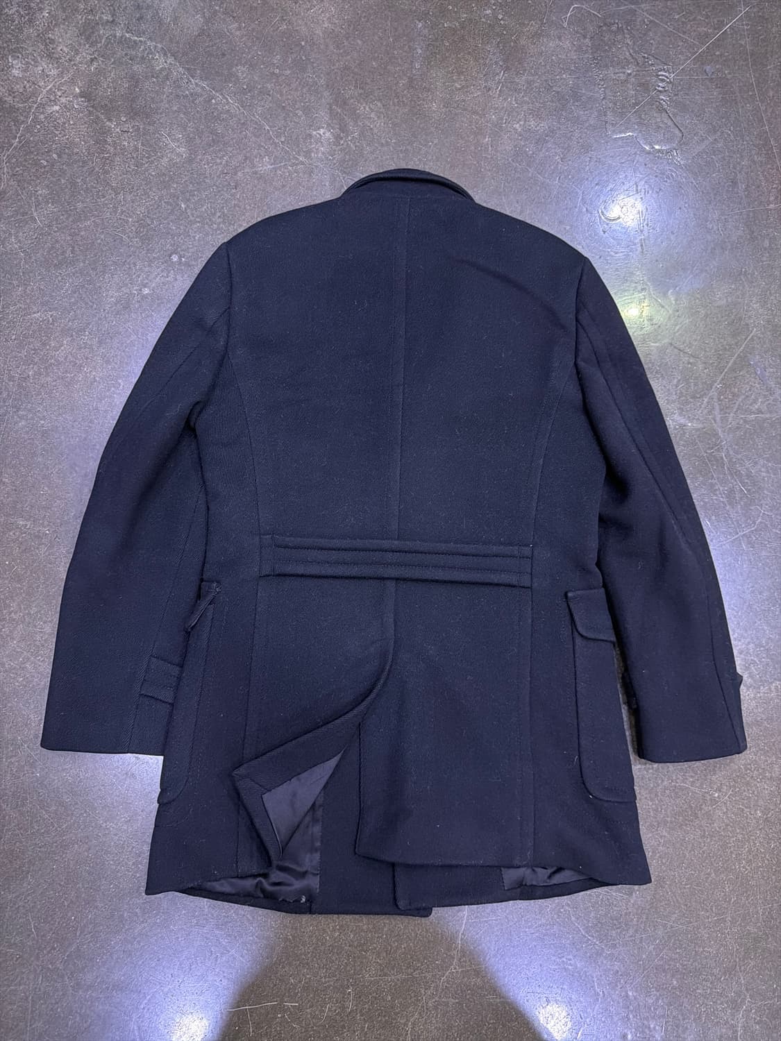 타임옴므 울 캐시미어 블렌드 피코트 블랙 95 상품이미지3