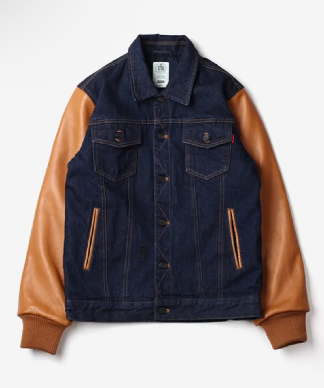 베리드얼라이브 데님 가죽 배색 자켓 M 상품이미지1