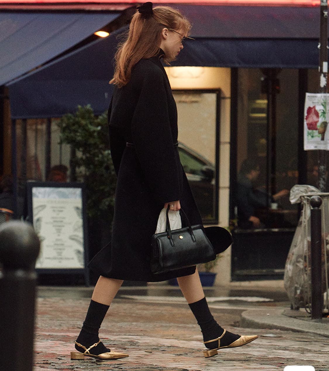 르메메 삭자뎅 Sac Jardin 블랙 크랙 천연 소가죽 가방 크로스백 상품이미지9