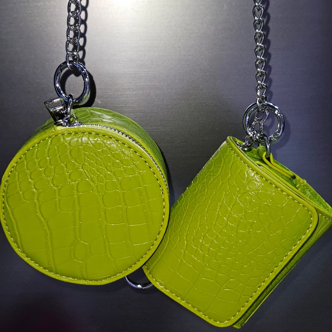 라임 미니백 2개+체인 set 상품이미지3