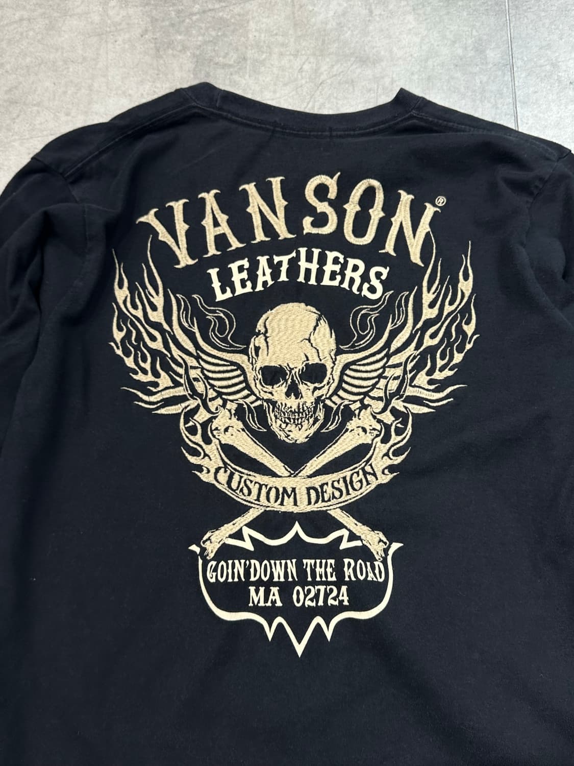 Vanson 밴슨레더 스컬 해골 긴팔 티셔츠 상품이미지3