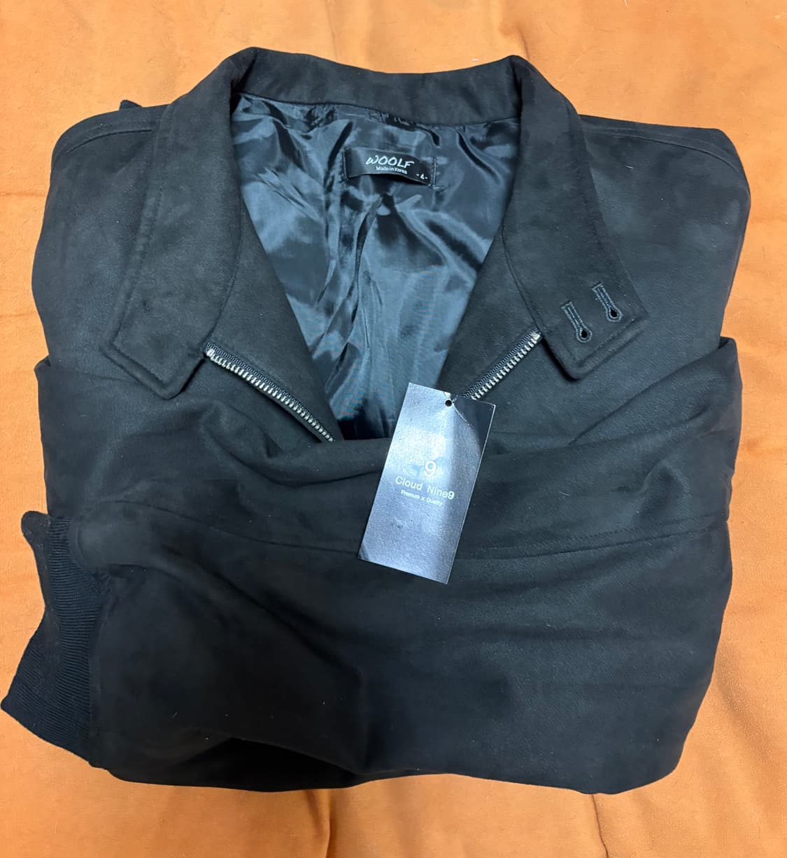 WOOLF 블랙 스웨이드 봄버 자켓 상품이미지8