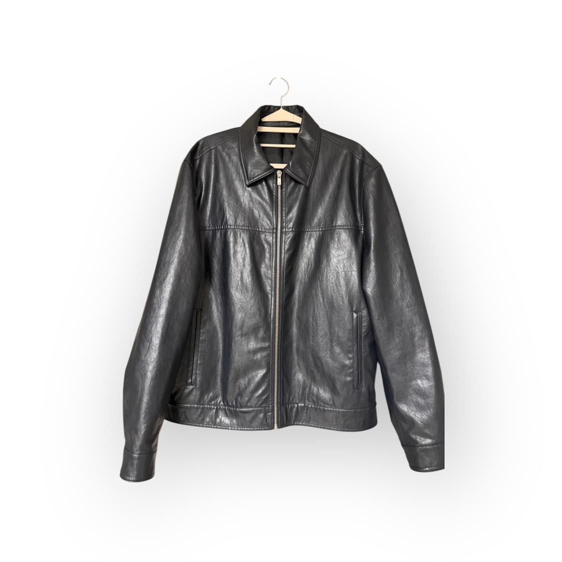 클럽모나코 가죽 봄버 자켓 네이비 상품이미지4