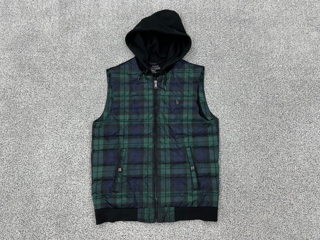 폴로 랄프로렌 블랙워치 후드 다운베스트 상품이미지1