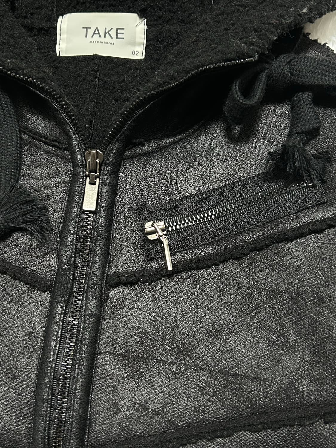 chic mood crack blocked hoodie zip-up 상품이미지2