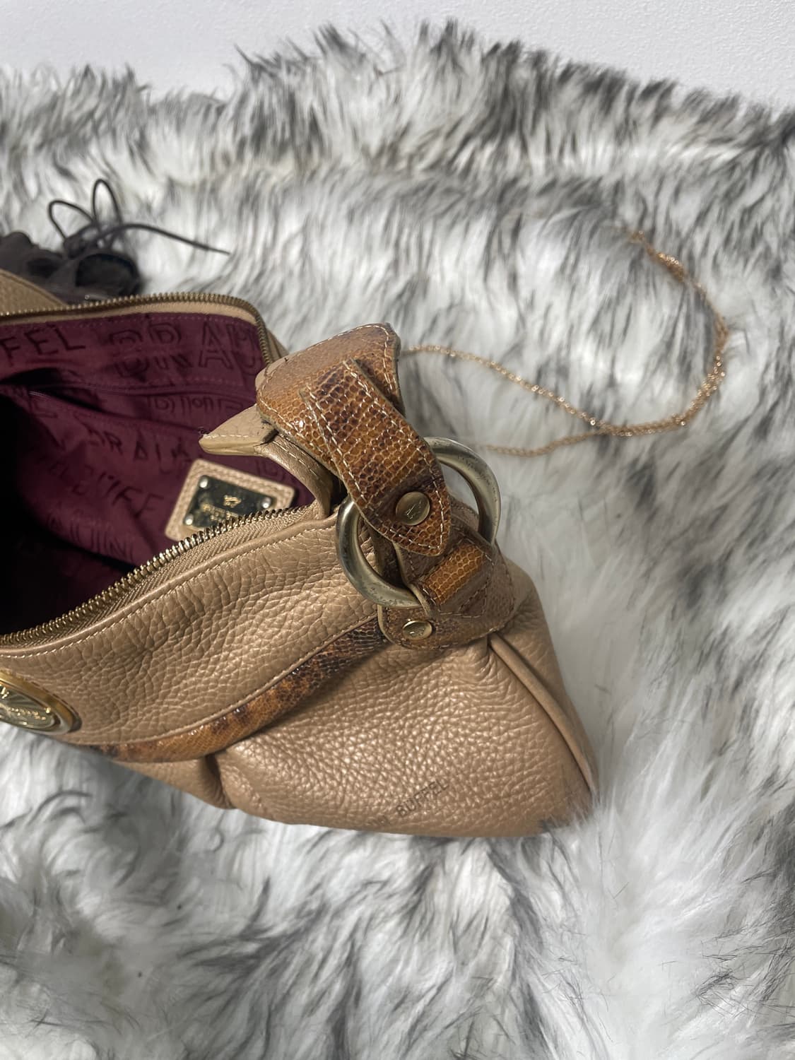 빈티지 파이톤 셔링 갸루 숄더백 상품이미지5