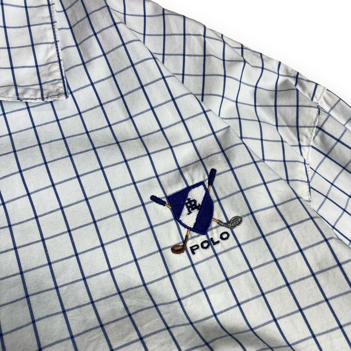 폴로 골프로고 체크 화이트 코튼자켓 상품이미지4