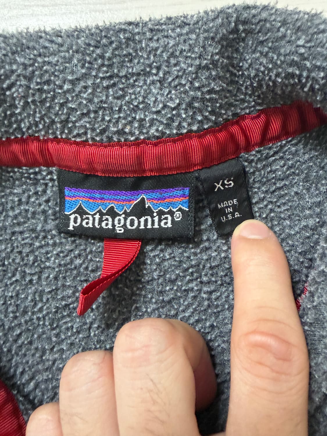90s 파타고니아 신칠라 스냅 T 그레이 퍼플 xs 상품이미지3