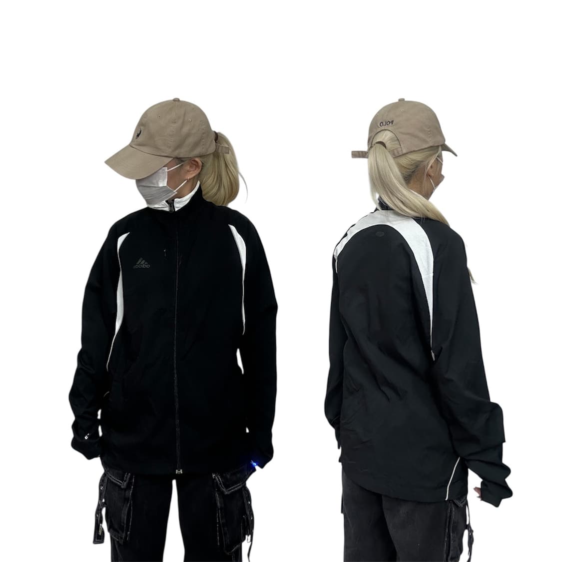 아디다스 블랙 화이트 바람막이 자켓 M 상품이미지1