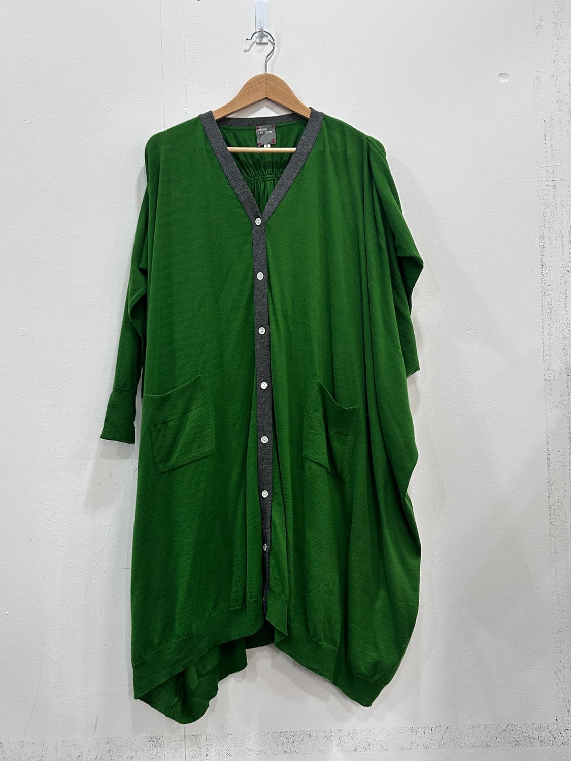 HIROMI TSUYOSHI 울 100% 그린 롱 가디건 상품이미지7