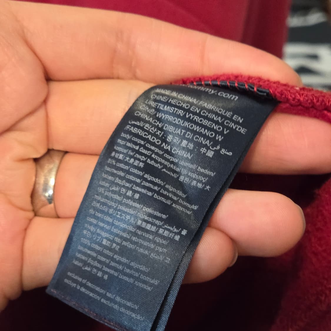 타미힐피거 별 자수 버건디 맨투맨 상품이미지10