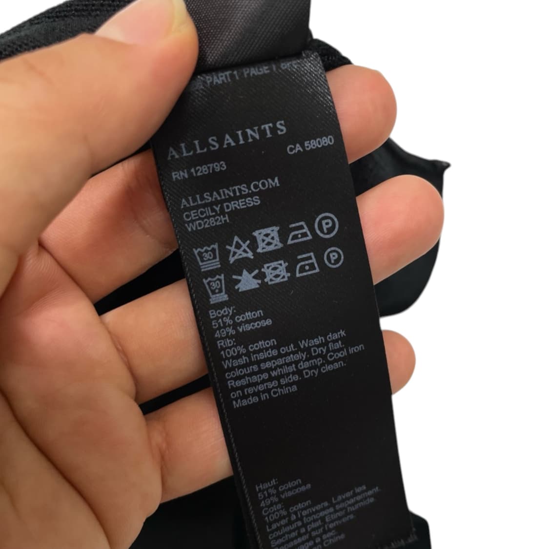 올세인츠 Allsaints 블랙 세실리 콜드숄더 니트 원피스 L 상품이미지6