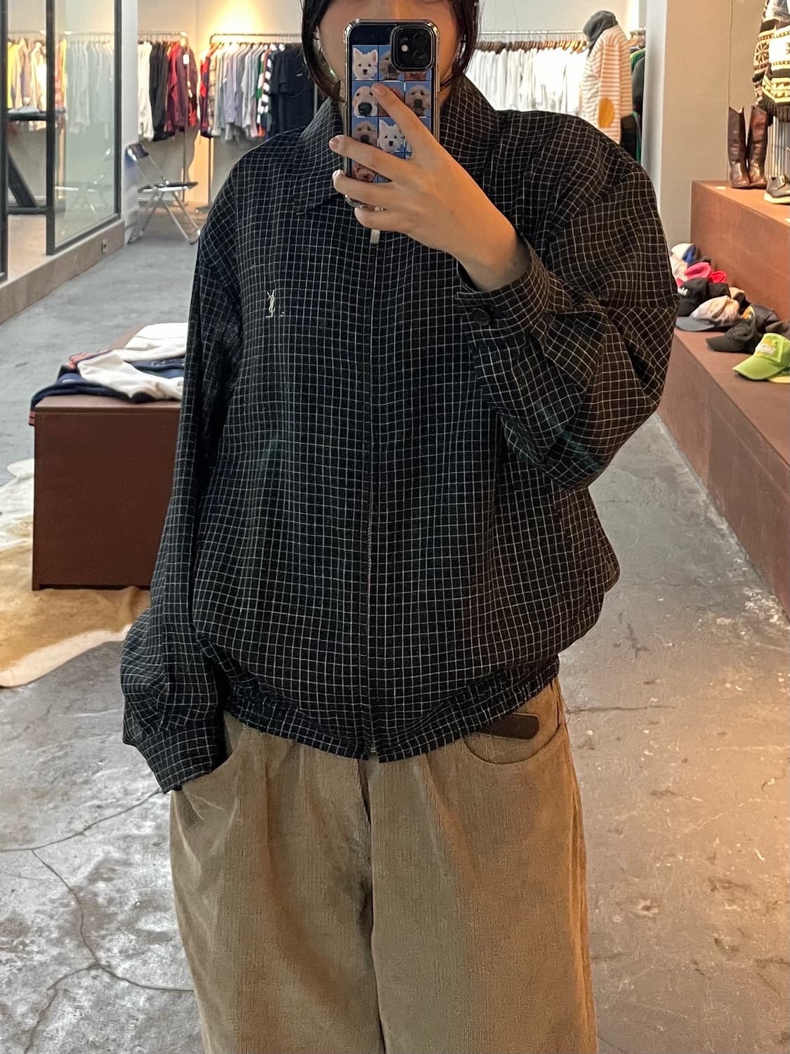 입생로랑 체크 자켓 H279 상품이미지1