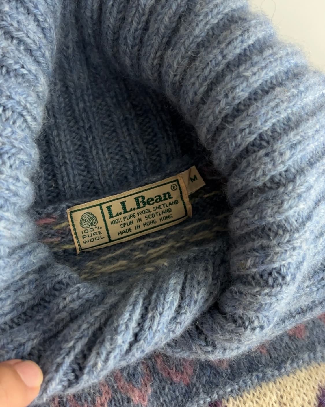 엘엘빈 셰틀랜드 울 숄카라 빈티지 패턴 니트 M 상품이미지5