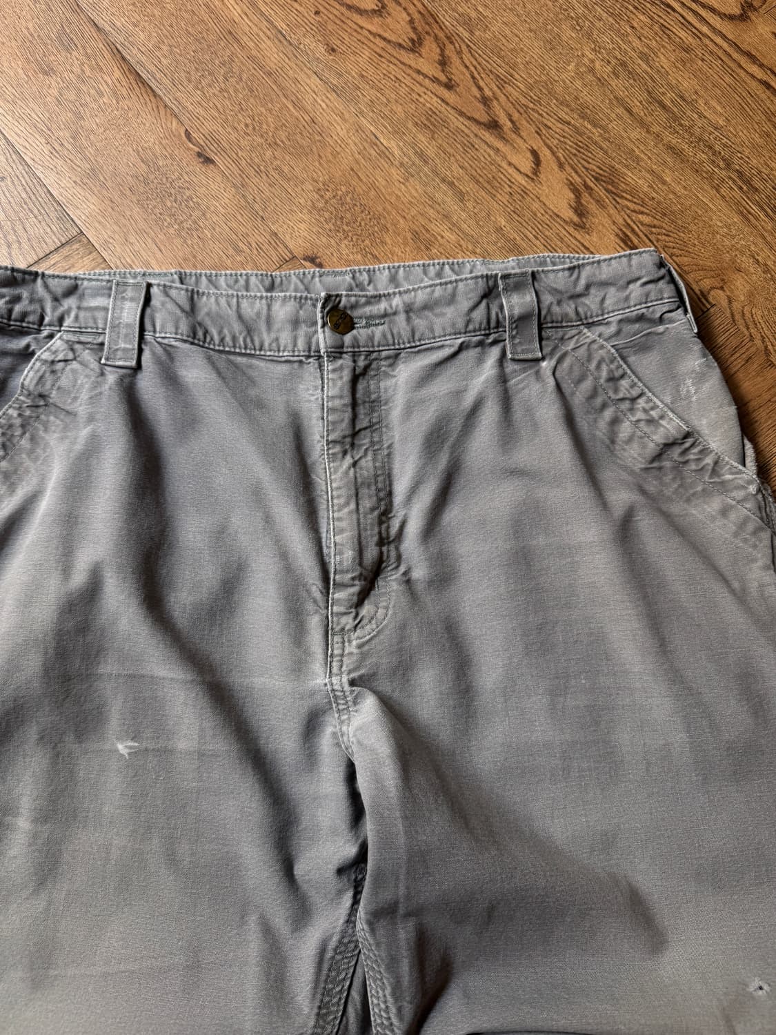 [38]칼하트 USA 빈티지 페이딩 FAT 라이트 캔버스 싱글니 워크팬츠 상품이미지3