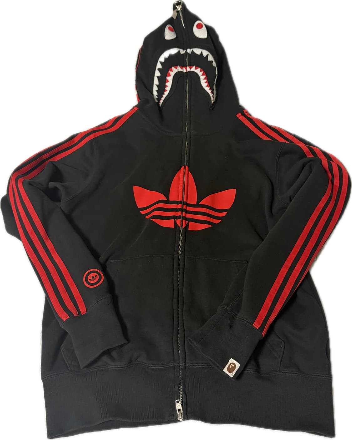 아디다스 x 베이프 얼티밋 샤크 후드 블랙 상품이미지5