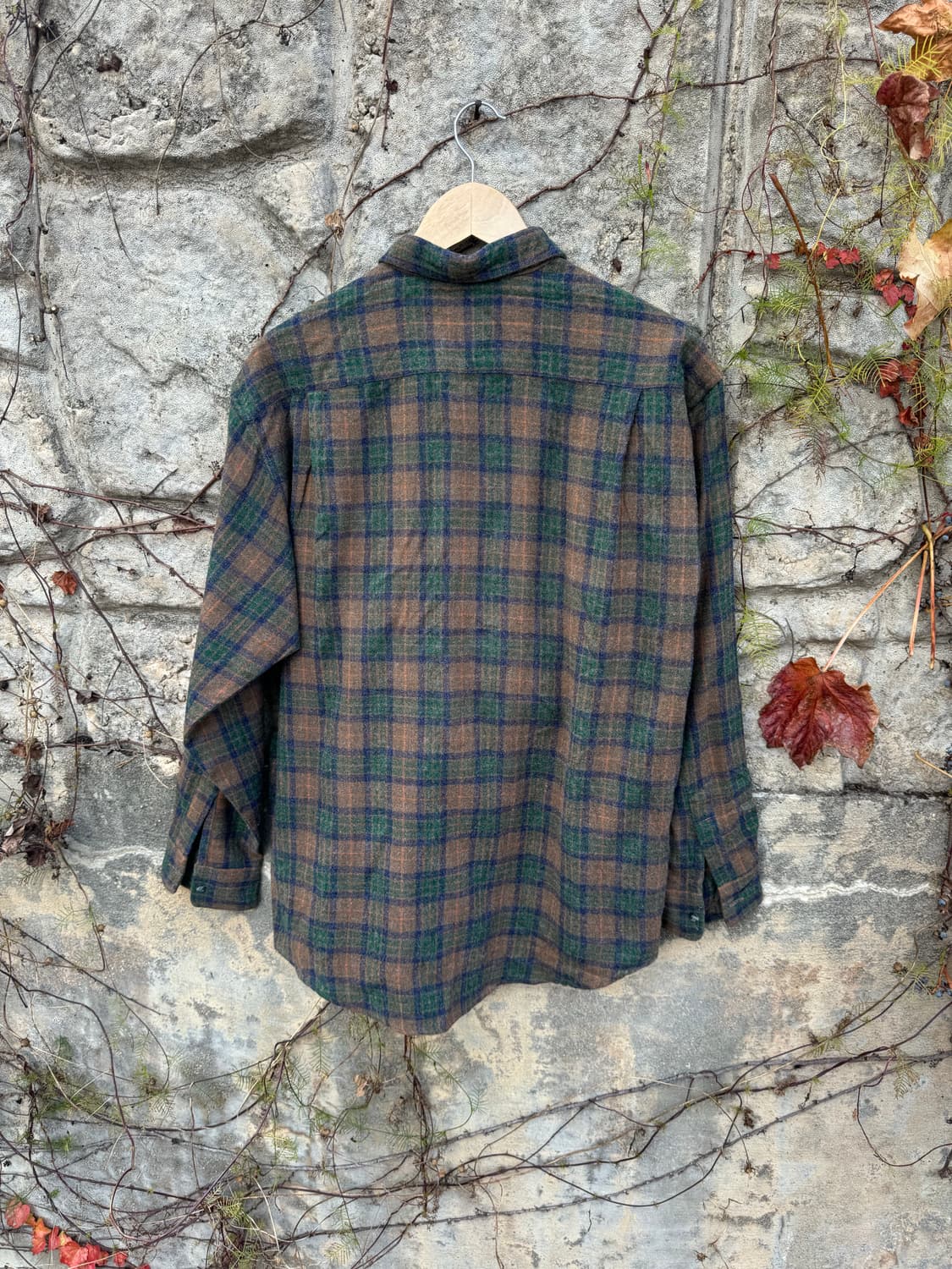 일본 빈티지 체크 패턴 원포켓 플란넬 셔츠 상품이미지3