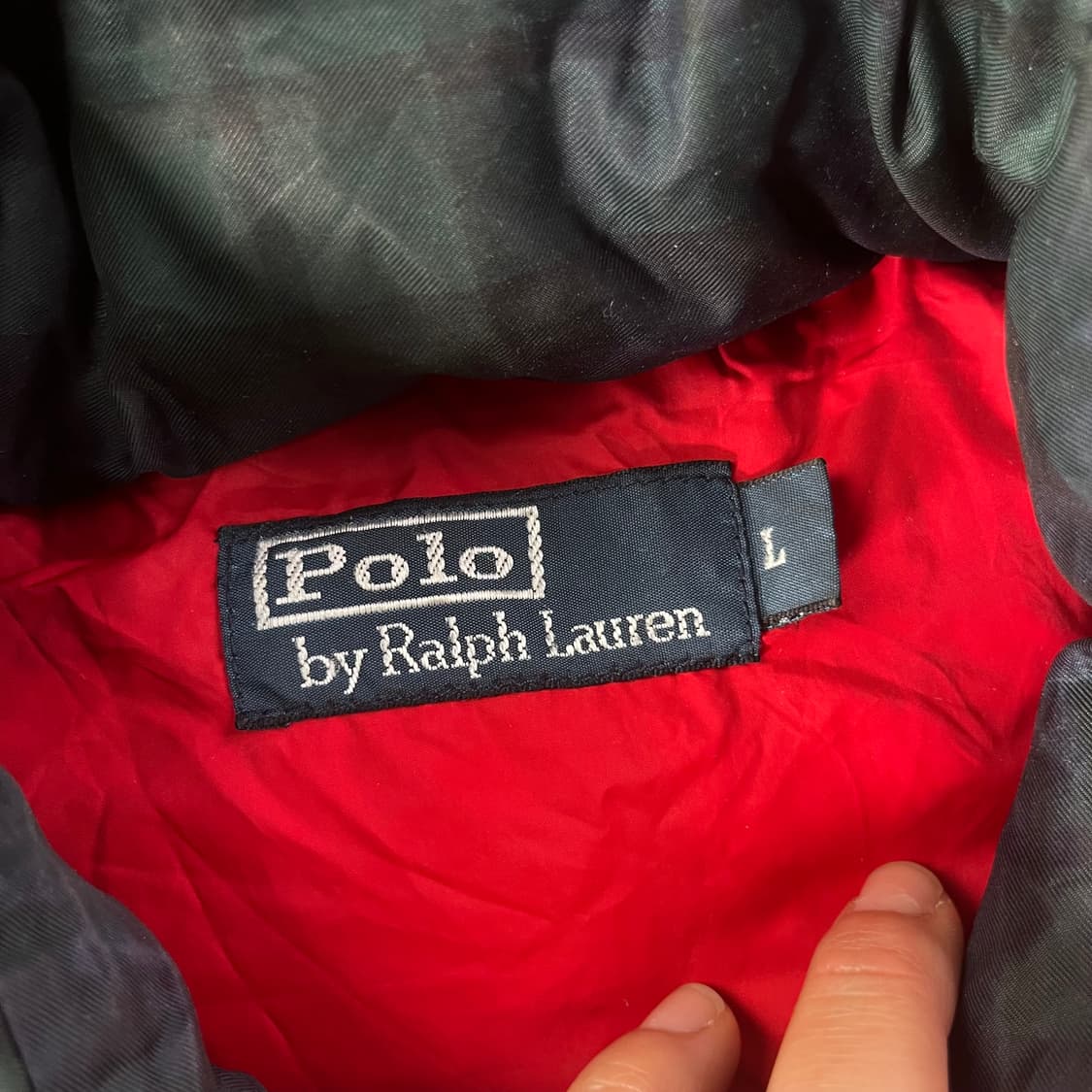 100 폴로랄프로렌 체크 패턴 덕다운 조끼패딩 상품이미지2