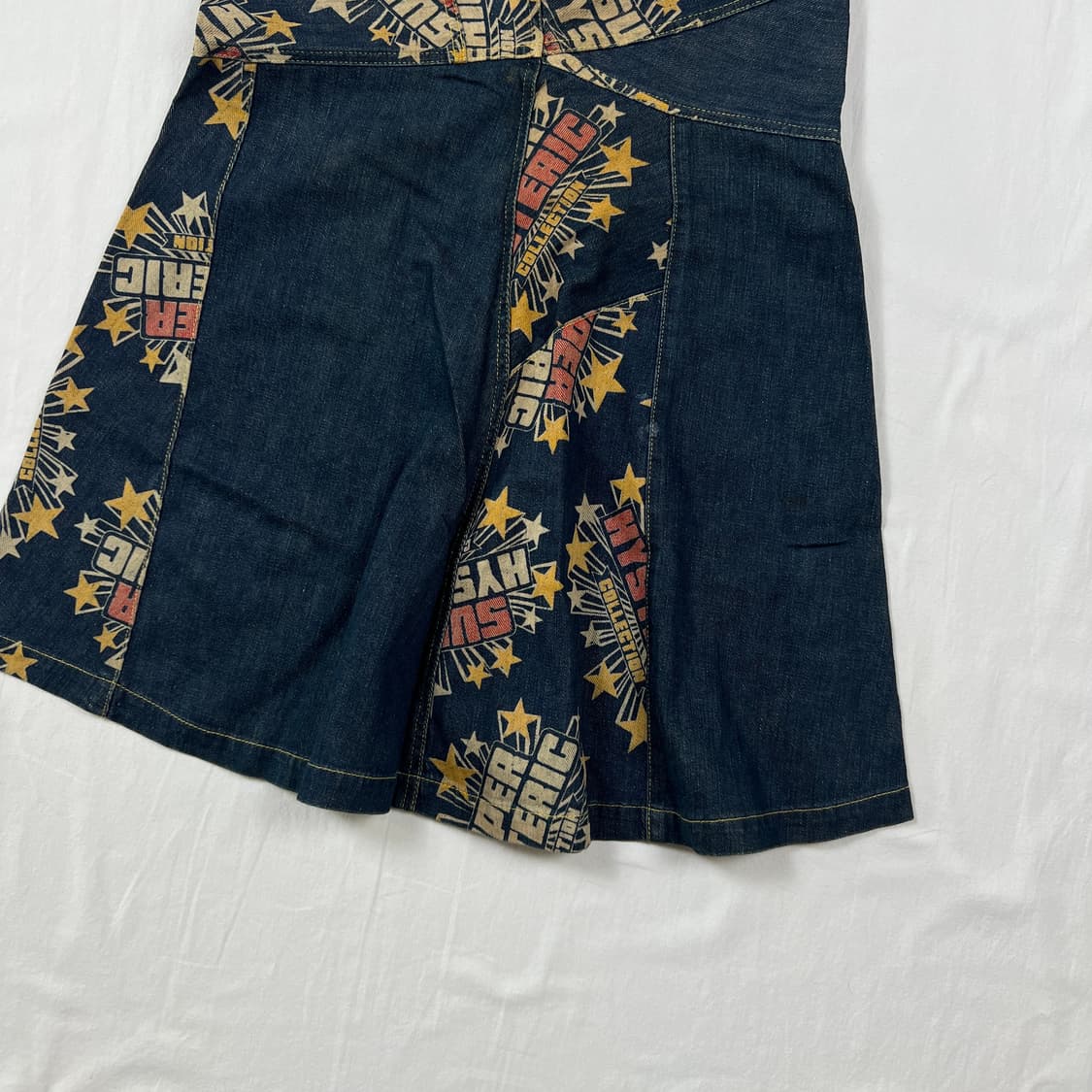 90‘s 히스테릭글래머 로고 패치워크 데님 스커트 치마 상품이미지4