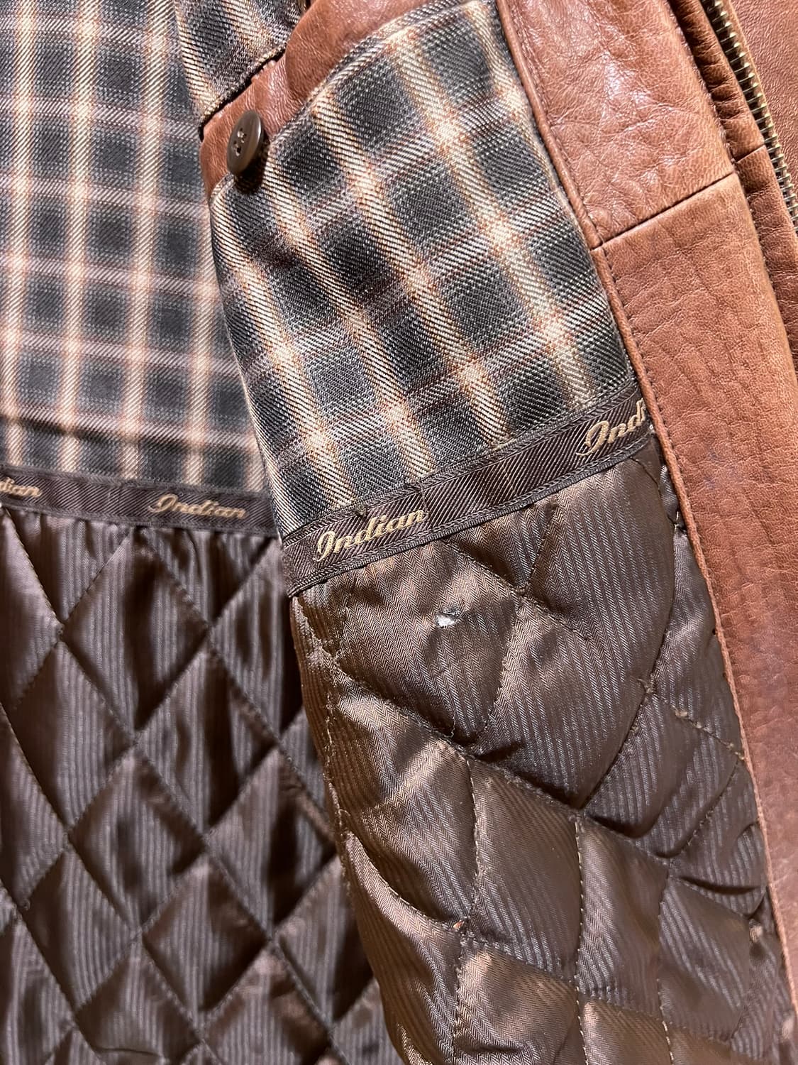 90s [100] INDIAN 빈티지 천연 가죽 블루종 자켓 상품이미지8