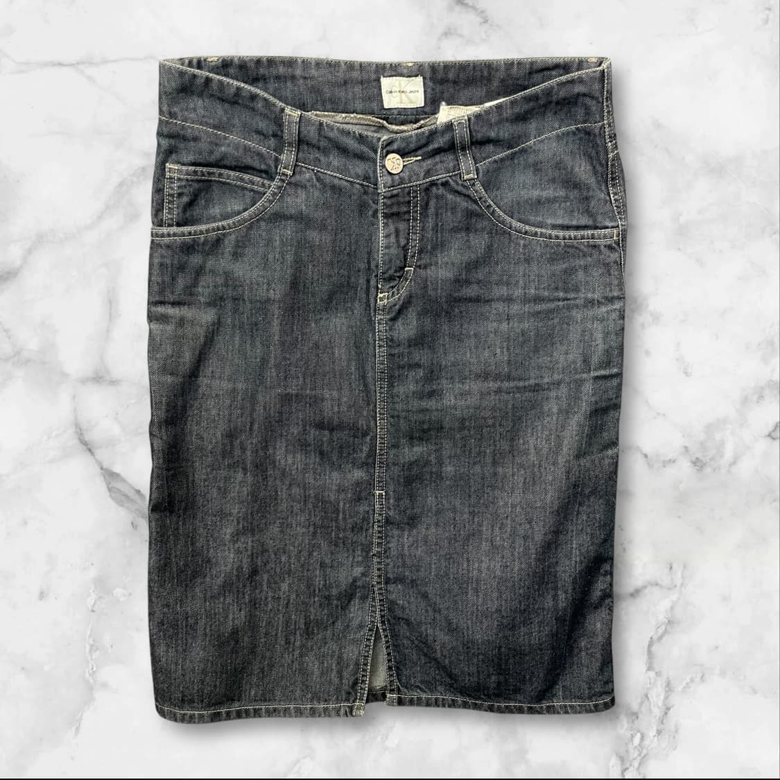 (26) 캘빈클라인 진스 생지 데님 미디스커트 상품이미지1