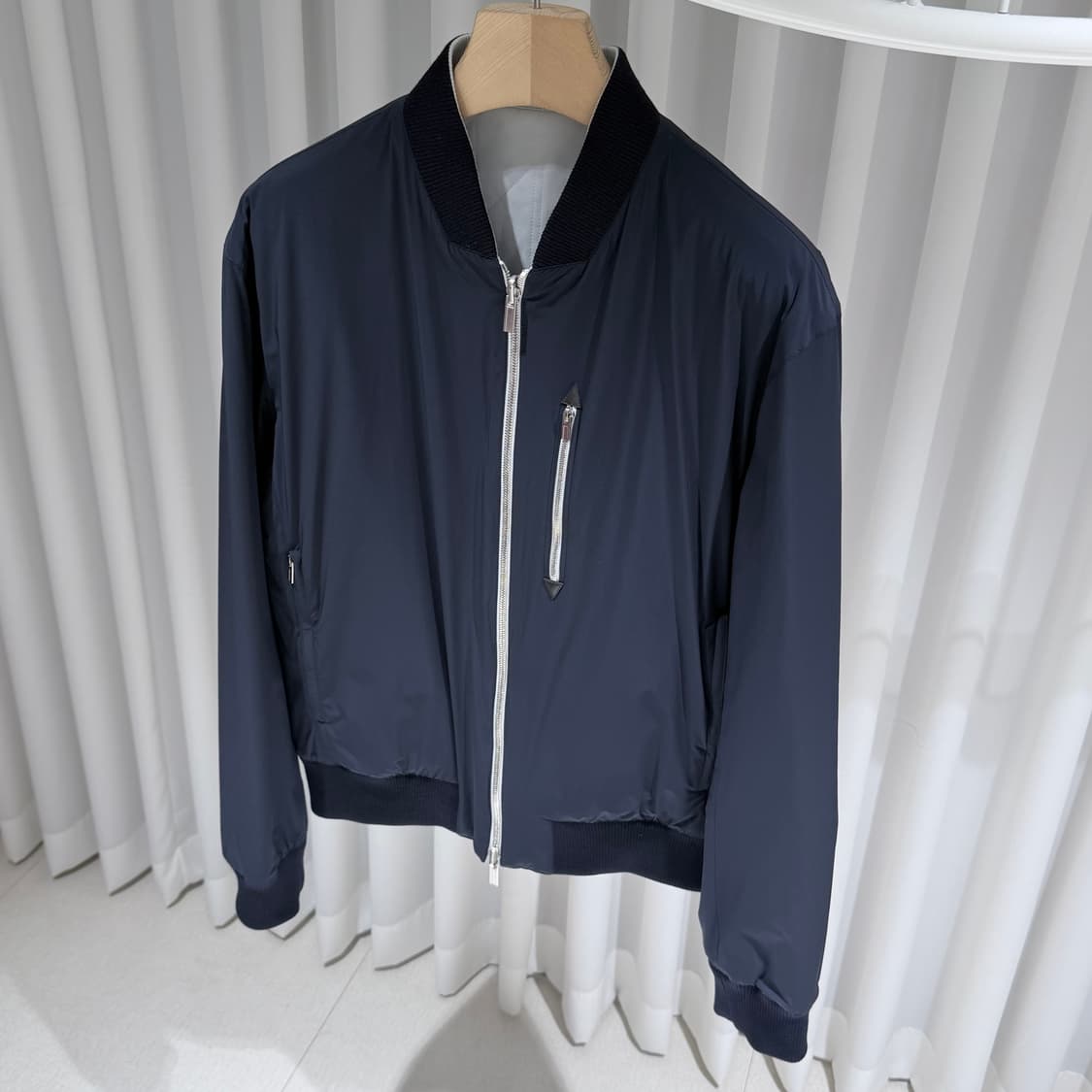 (A+/50) / 에르메스 나일론 리버시블 자켓 네이비 스카이 상품이미지2
