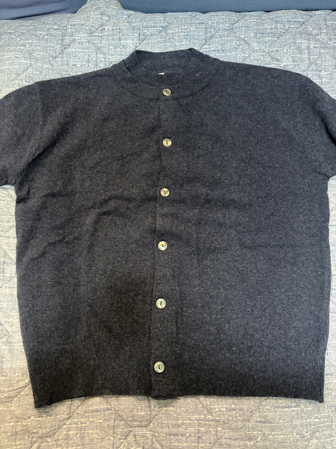 웨이비니스 더블프레임 라운드넥 가디건 네이비 1 상품이미지2