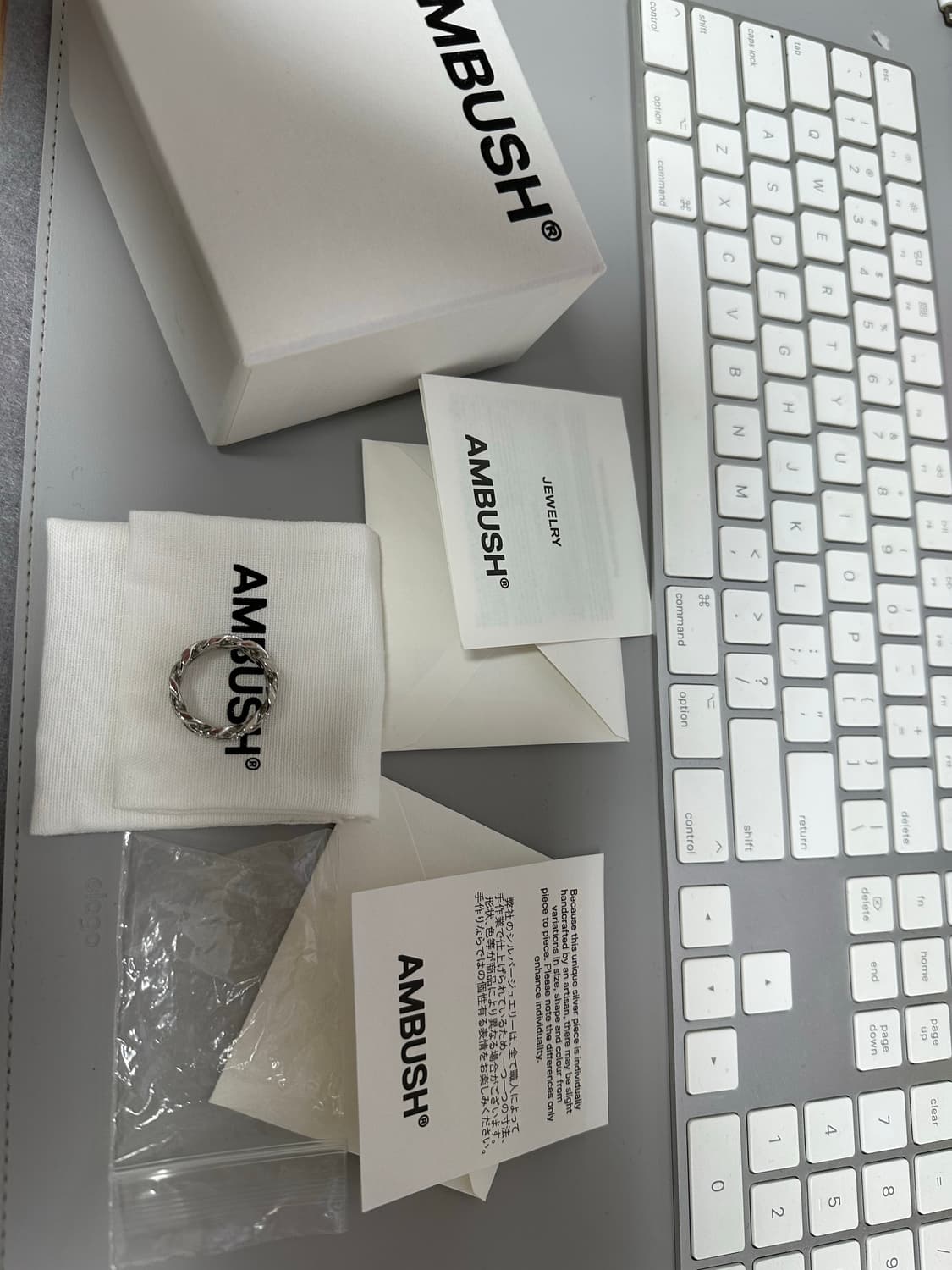 [정품/풀구성] AMBUSH 파베 클래식 체인 링 - 실버 L사 상품이미지2